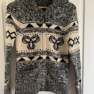 TNA - Patterned Knit Zip Up Cardigan